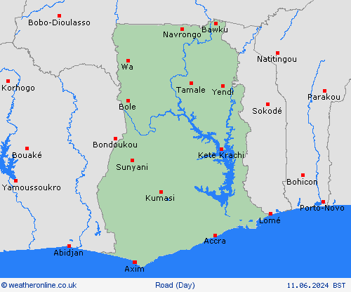 road conditions Ghana Africa Forecast maps