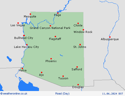 road conditions Arizona North America Forecast maps