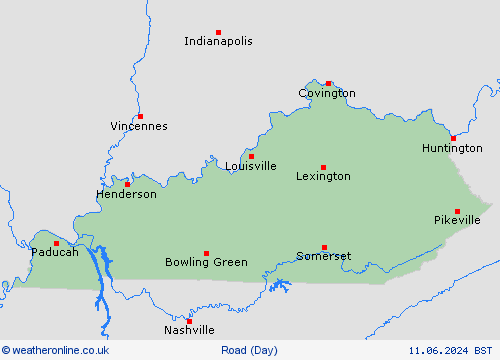 road conditions Kentucky North America Forecast maps