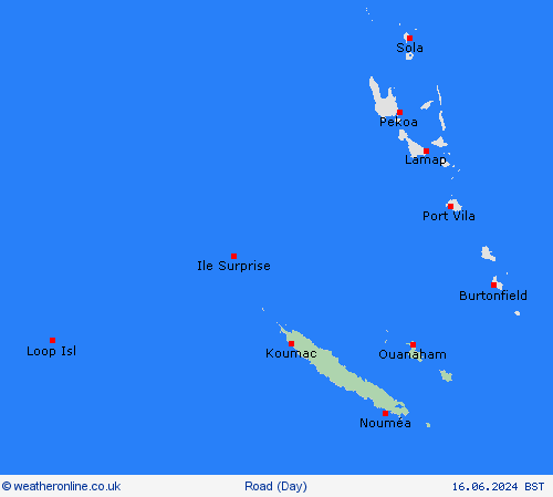 road conditions New Caledonia Oceania Forecast maps