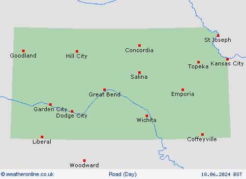 road conditions Kansas North America Forecast maps