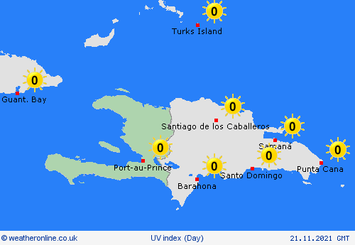 uv index Haiti Central America Forecast maps