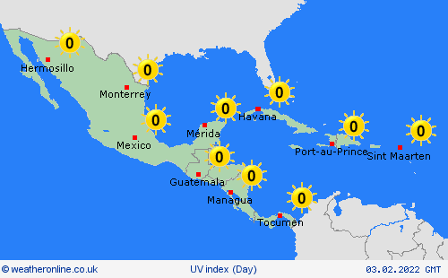uv index  Central America Forecast maps