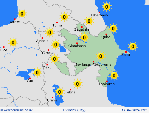 uv index Azerbaijan Asia Forecast maps