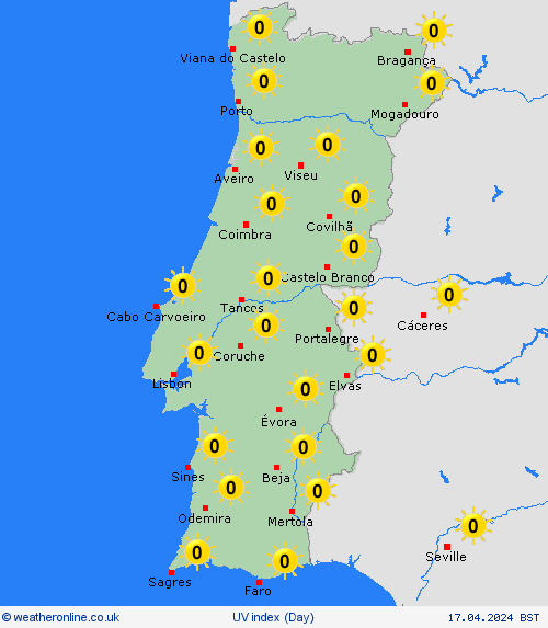 uv index Portugal Europe Forecast maps