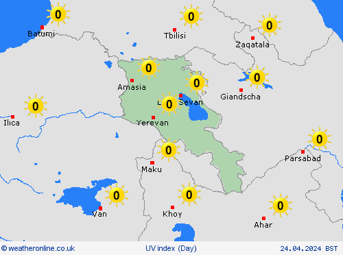 uv index Armenia Asia Forecast maps