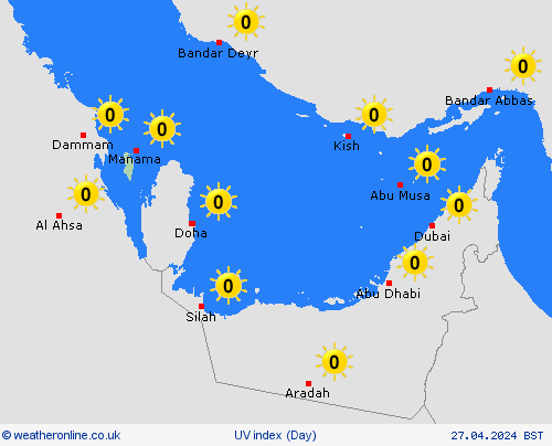 uv index Bahrain Europe Forecast maps