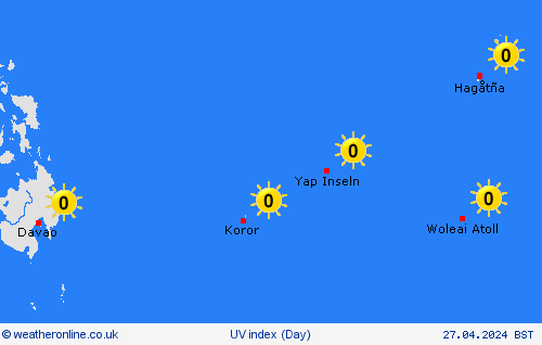 uv index Palau Europe Forecast maps