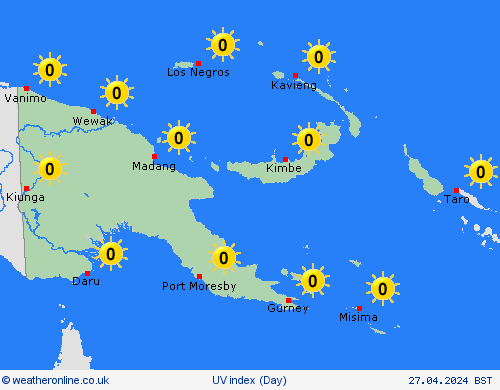 uv index Papua New Guinea Europe Forecast maps