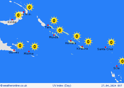 uv index Solomon Islands Europe Forecast maps