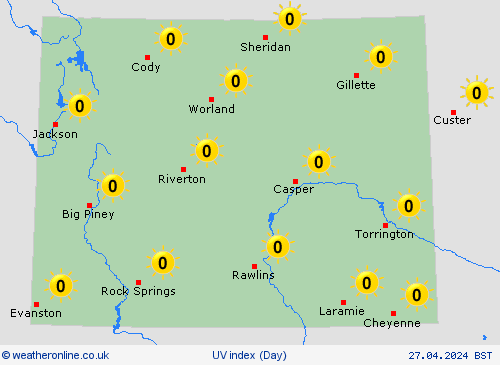 uv index Wyoming Europe Forecast maps