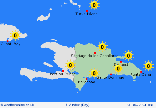 uv index Dominican Republic Europe Forecast maps