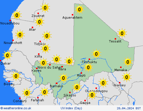uv index Mali Europe Forecast maps