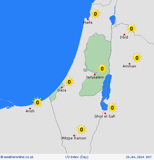 uv index Palestine Europe Forecast maps