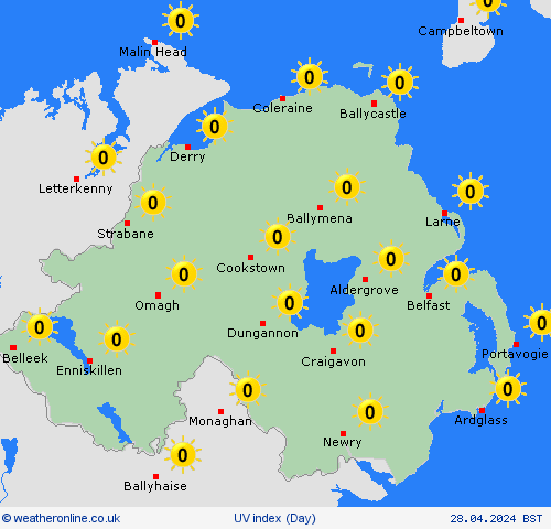 uv index  United Kingdom Forecast maps