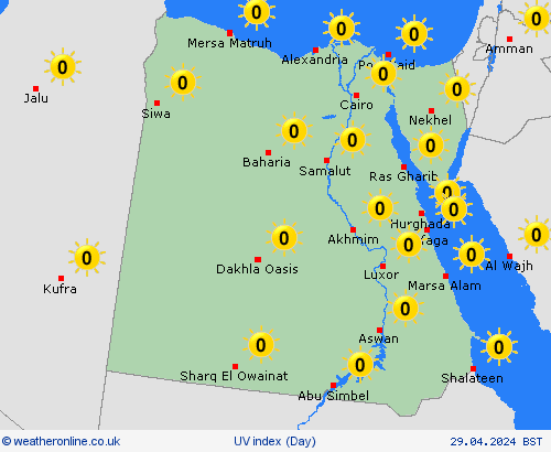 uv index Egypt Africa Forecast maps