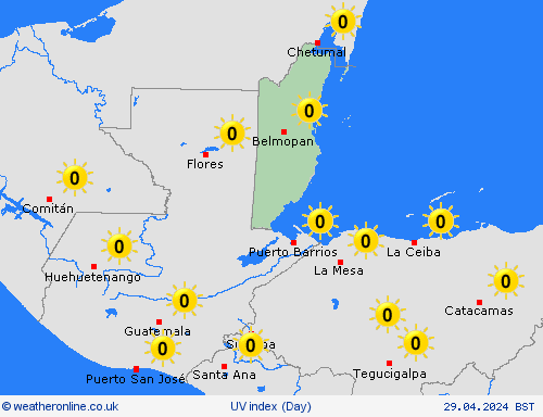 uv index Belize Europe Forecast maps