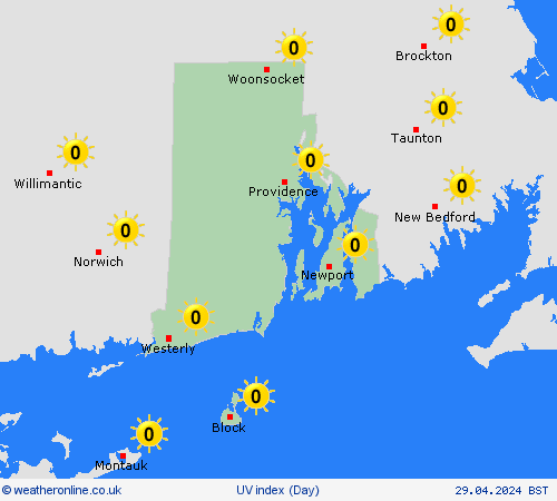 uv index Rhode Island Europe Forecast maps
