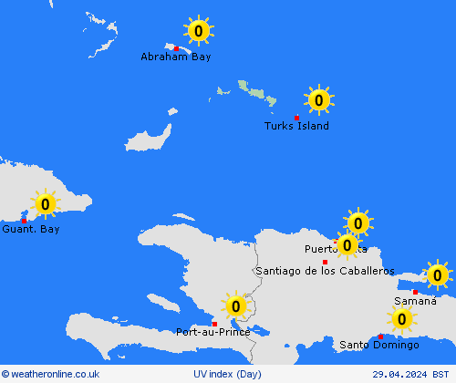 uv index Turks and Caicos Europe Forecast maps