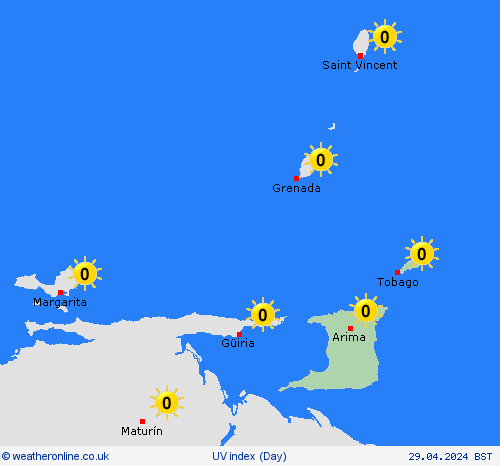 uv index Trinidad and Tobago Europe Forecast maps