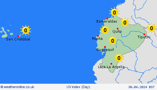 uv index Ecuador South America Forecast maps