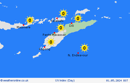 uv index East Timor Asia Forecast maps