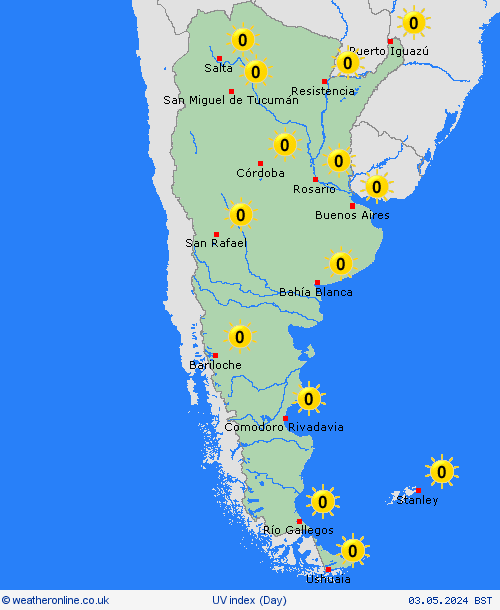 uv index Argentina South America Forecast maps