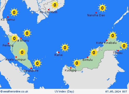 uv index Malaysia Asia Forecast maps