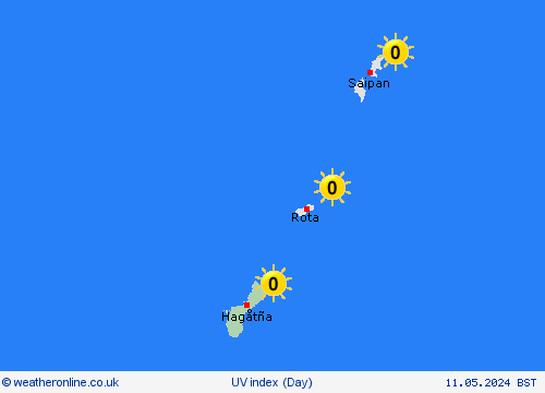 uv index Guam Oceania Forecast maps