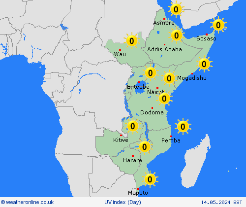 uv index  Africa Forecast maps