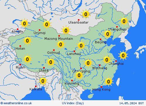 uv index China Asia Forecast maps