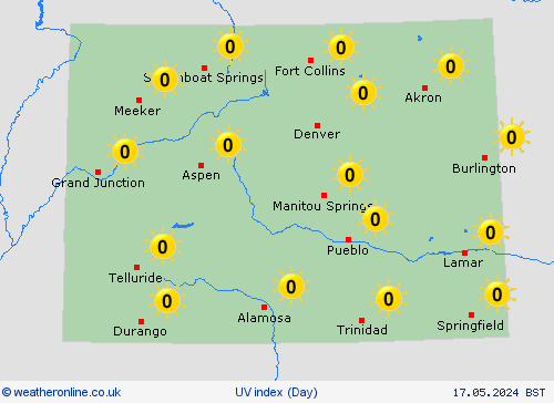 uv index Colorado North America Forecast maps