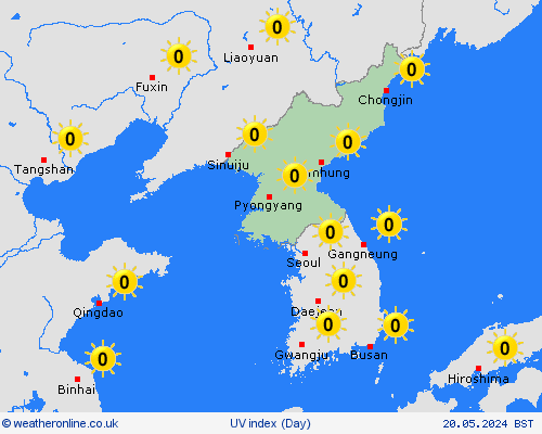 uv index North Korea Asia Forecast maps