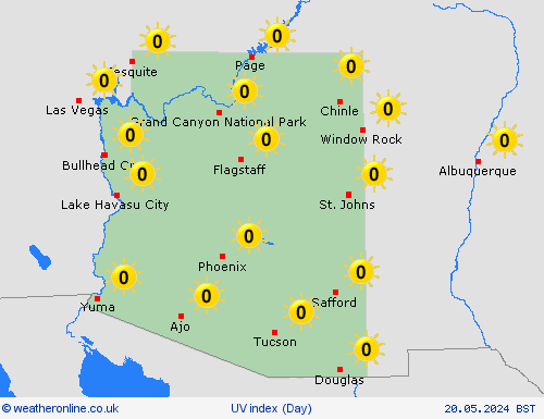 uv index Arizona North America Forecast maps