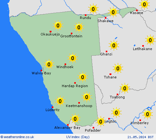 uv index Namibia Africa Forecast maps