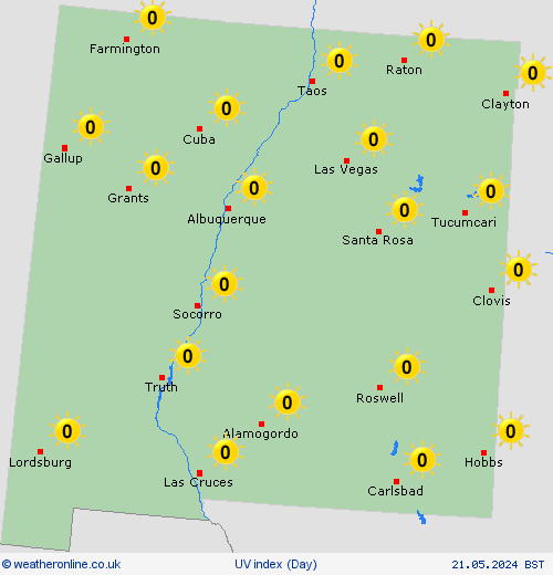 uv index New Mexico North America Forecast maps