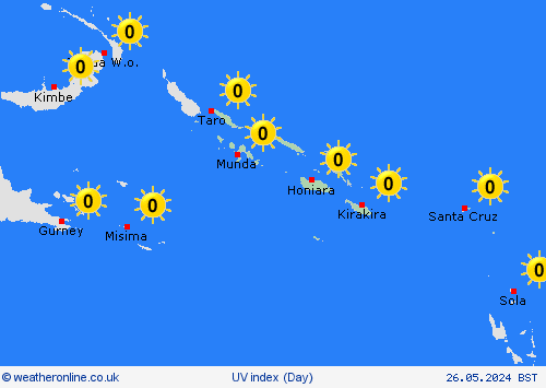 uv index Solomon Islands Oceania Forecast maps