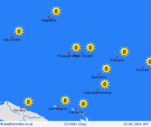 uv index Micronesia Oceania Forecast maps