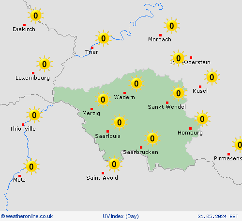 uv index  Europe Forecast maps