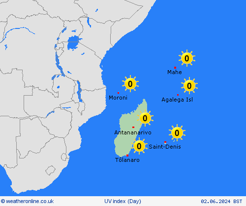 uv index  Africa Forecast maps