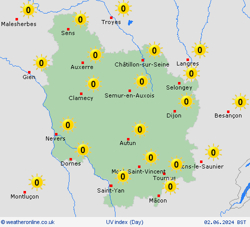 uv index  Europe Forecast maps