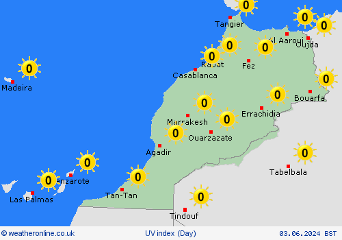 uv index Morocco Africa Forecast maps