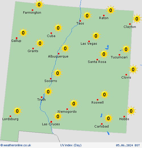 uv index New Mexico North America Forecast maps