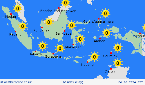 uv index Indonesia Asia Forecast maps