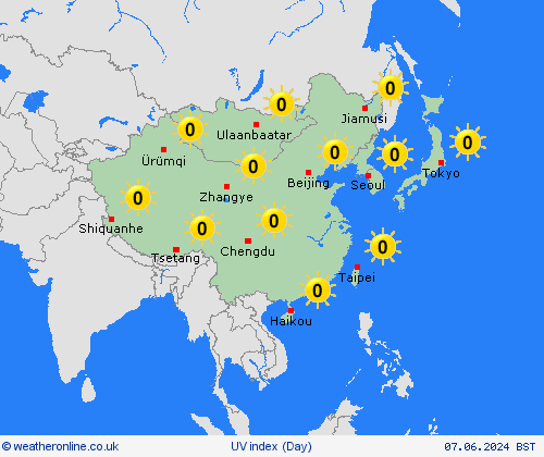 uv index  Asia Forecast maps