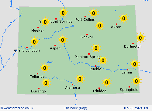 uv index Colorado North America Forecast maps