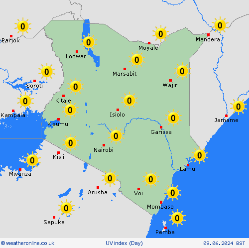 uv index Kenya Africa Forecast maps