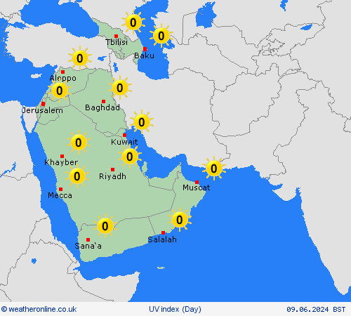 uv index  Asia Forecast maps