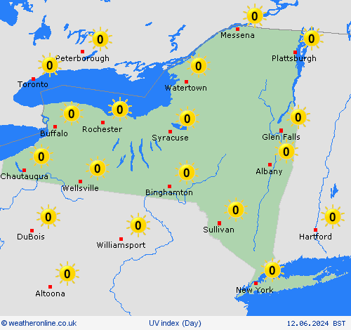 uv index New York North America Forecast maps