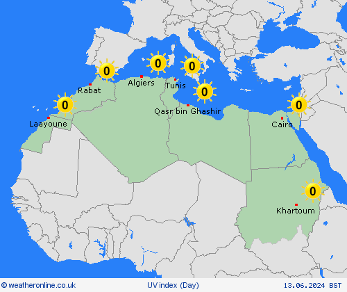 uv index  Africa Forecast maps